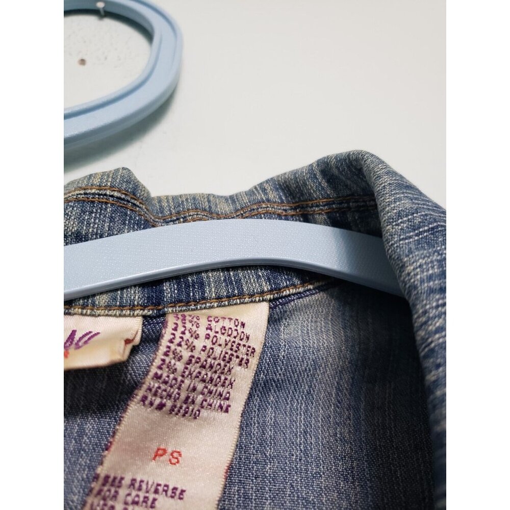 Vtg 90s Bill Blass Womens Petite PS Denim Blazer Jacket Metal Button Front - Picture 6 of 6